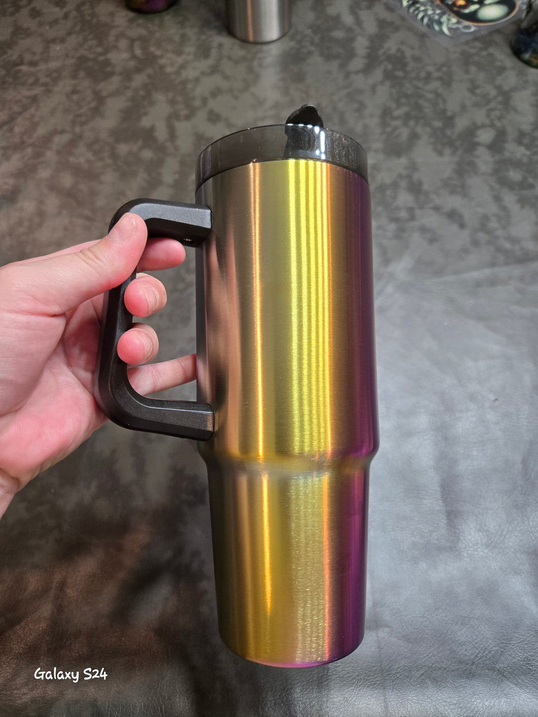 30oz Skinny handle - Electric Rainbow